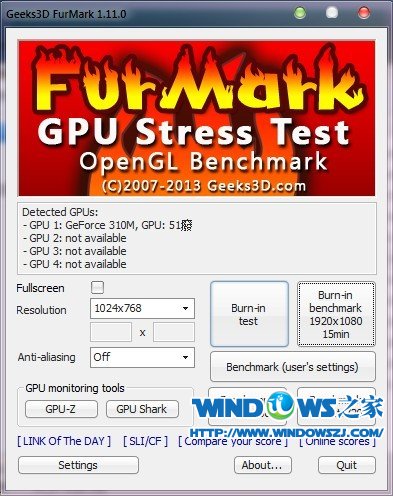 Geeks 3D FurMark v1.11 英文版 (FurMark显卡测试软件)