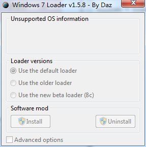 windows 7 loader by Daz v1.5.8(Win7激活工具)