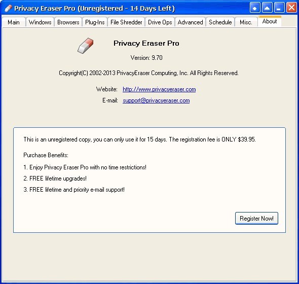 Privacy Eraser Pro v9.80 英文特别版 (电脑隐私保护软件)