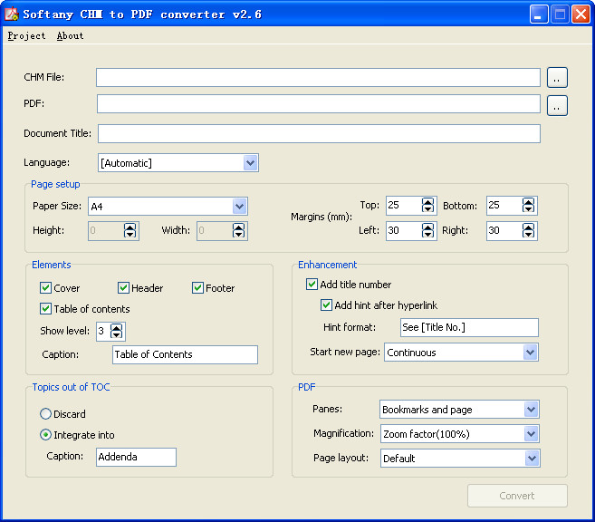 CHM To PDF Converter v2.73 安装版(附注册码) (CHM转PDF文档工具)
