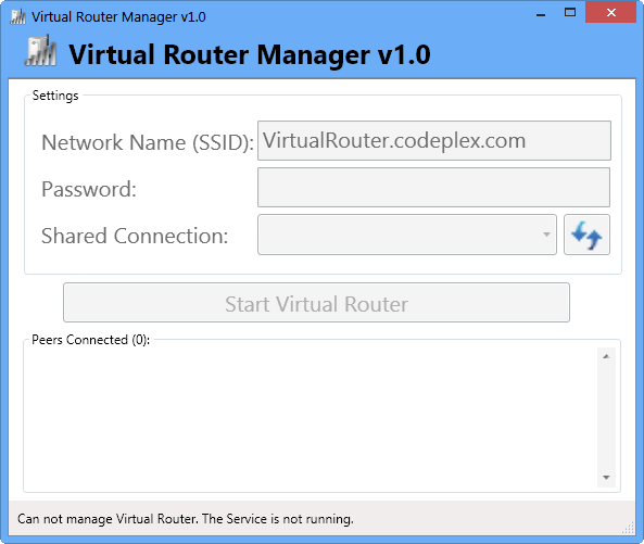 Virtual Router v1.0 最新免费版 (虚拟WiFi热点创建工具)