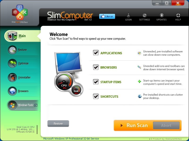 SlimComputer v1.3.30422 免费版 (系统优化清理工具)