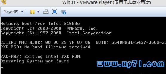 VMware PlayerU盘启动装系统探究失败