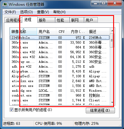 windows进程截图