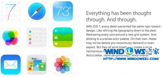 苹果官网出现两种风格不同iOS 7图标