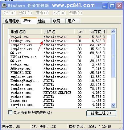 任务管理器中的taskmgr.exe 进程