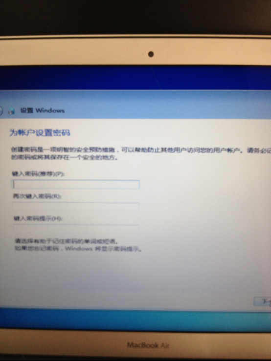 macbook air装win7